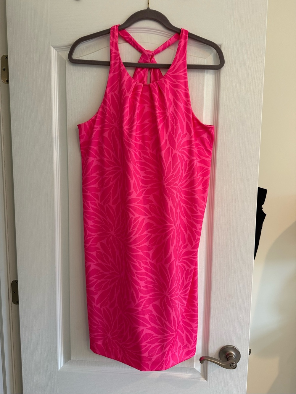 Vineyard Vines Bright Pink Floral Halter Shift Dress